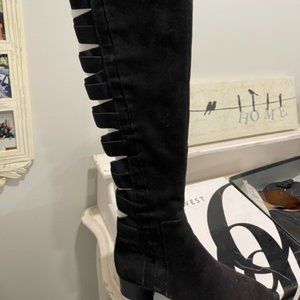Nine West Tall Suede Flat Boot